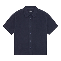 BIRKHOLM Muslin Skjorte Navy Blå
